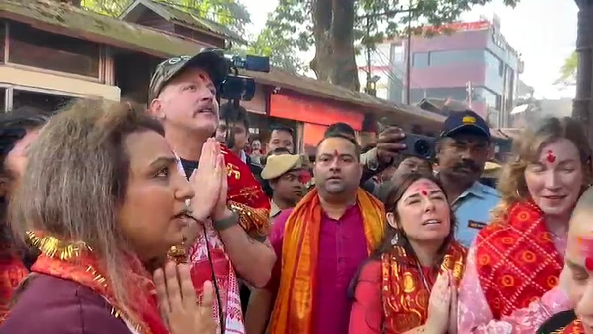Post Malone's team at Kamakhya Temple