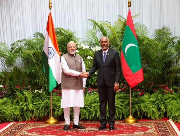 PM meets with the President of Maldives, Dr. Mohamed Muizzu at Malé, in Maldives