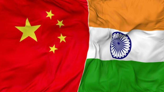 India China flags